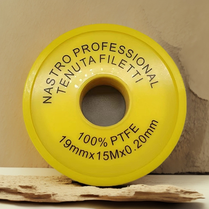 Yellow roll-shaped raw material TAPE PFTE TAPE, raw material tape waterstop, polytetrafluoroethylene tape, 19mm*15m*0.20mm details Picture