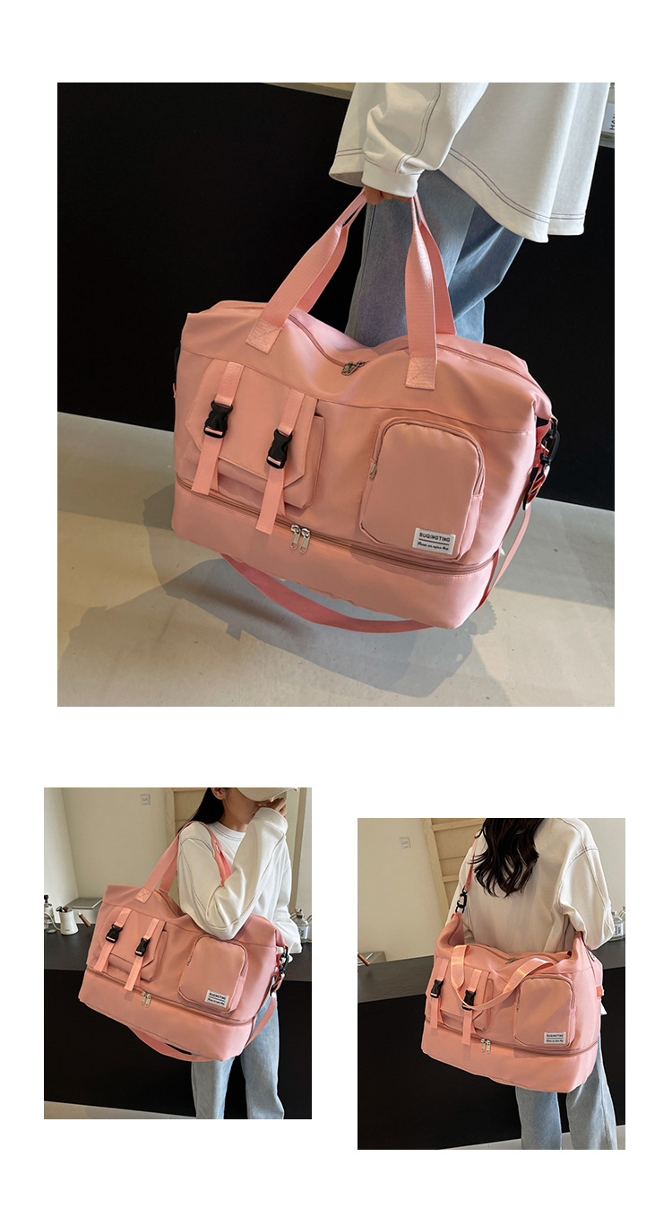 Single-shoulder women's canvas bag, light and casual for commuting, underarm women's bag, versatile, simple and elegant luggage bag, large travel bag detail image 3