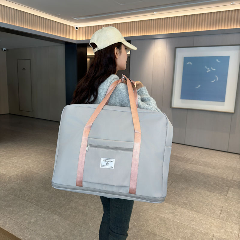 High-appeartion-level folding single-shoulder travel bag, large-capacity women's storage bag, travel handbag, student luggage, fitness bag detail image 2