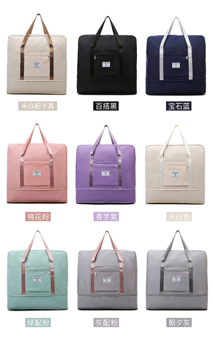 High-appeartion-level folding single-shoulder travel bag, large-capacity women's storage bag, travel handbag, student luggage, fitness bag detail image 13