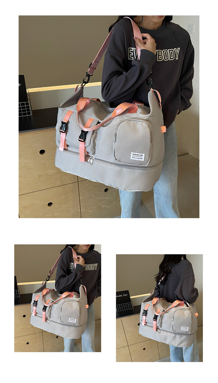 Single-shoulder women's canvas bag, light and casual for commuting, underarm women's bag, versatile, simple and elegant luggage bag, large travel bag detail image 10