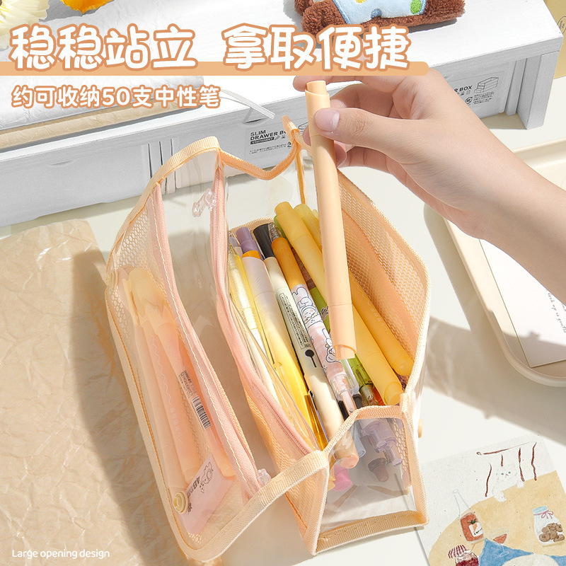 أكياس أقلام متعددة الأغراض من طراز BY90111 قلام مقاوم للماء من طراز PVC ذات سعة 4 طبقات من قطاسية ثلاثية الأبعاد ذات أحجام كبيرة Specification image