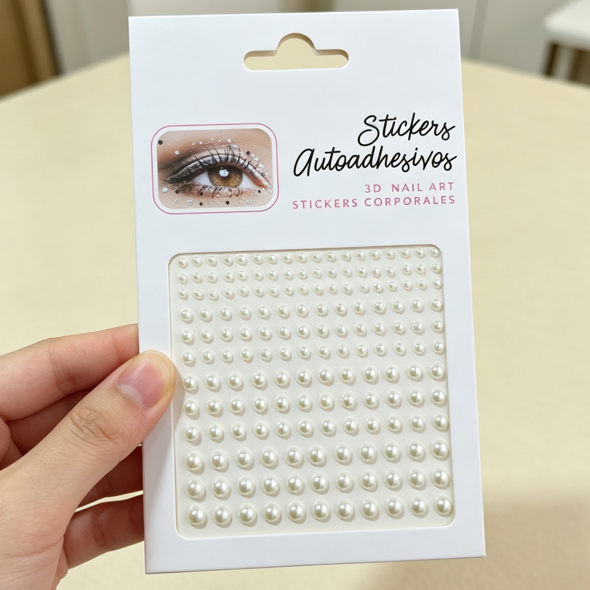 165 multi-sized milky white pearl stickers, stage makeup, eye corner decoration stickers, DIY nail art with self-adhesive pearl stickers