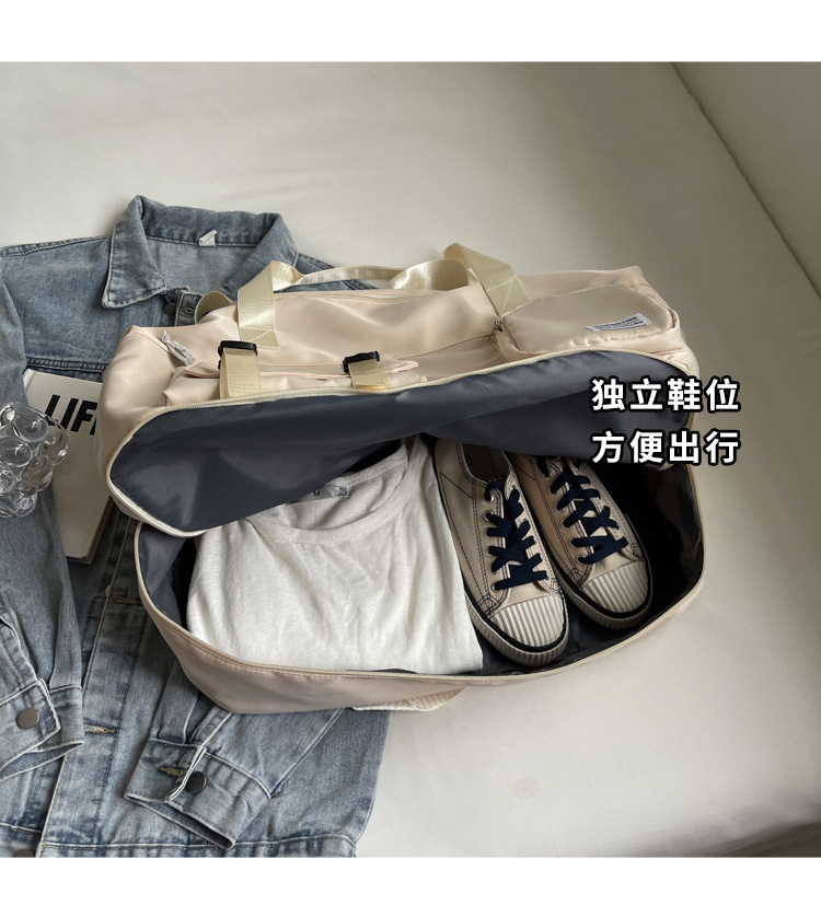 Single-shoulder women's canvas bag, light and casual for commuting, underarm women's bag, versatile, simple and elegant luggage bag, large travel bag detail image 9