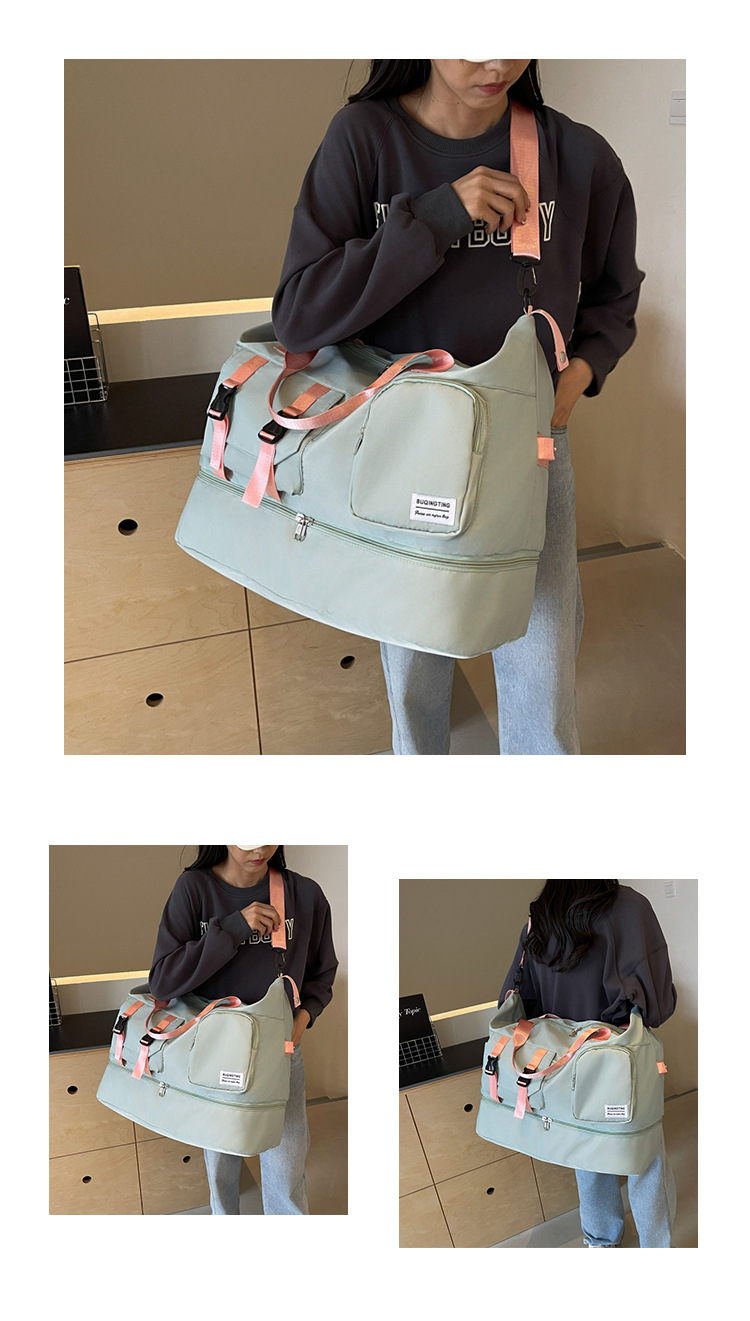 Single-shoulder women's canvas bag, light and casual for commuting, underarm women's bag, versatile, simple and elegant luggage bag, large travel bag detail image 11