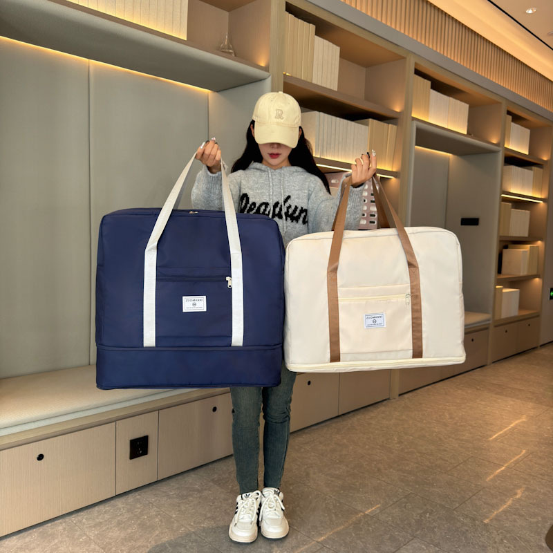 High-appeartion-level folding single-shoulder travel bag, large-capacity women's storage bag, travel handbag, student luggage, fitness bag detail image 1