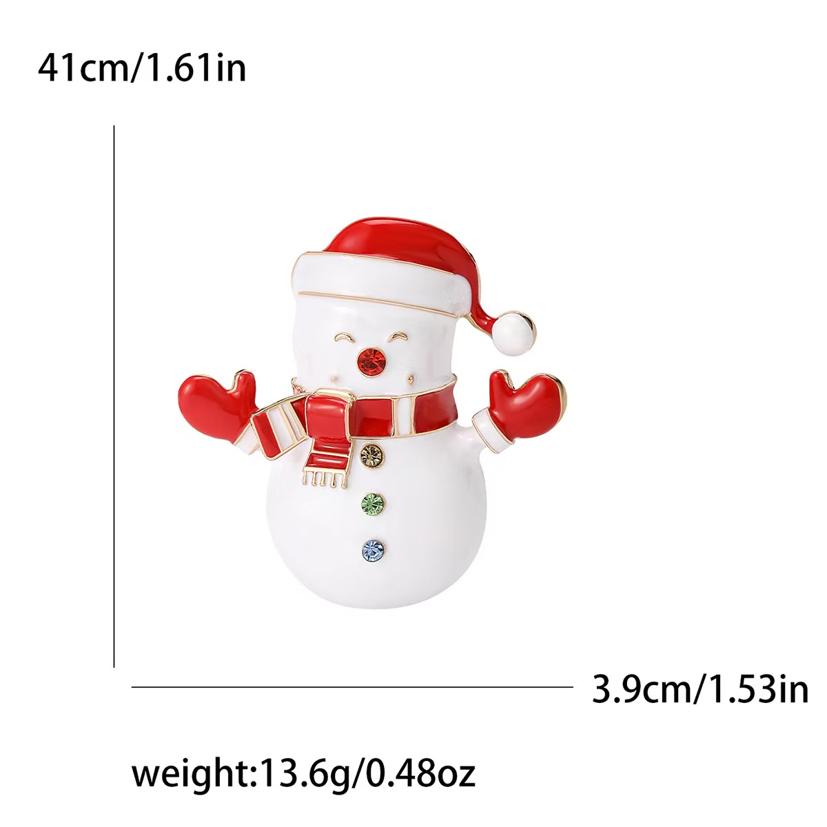 European and American alloy enamel oil drip Christmas snowman brooch, simple, fashionable and creative Christmas festival clothing collar pin Item Picture