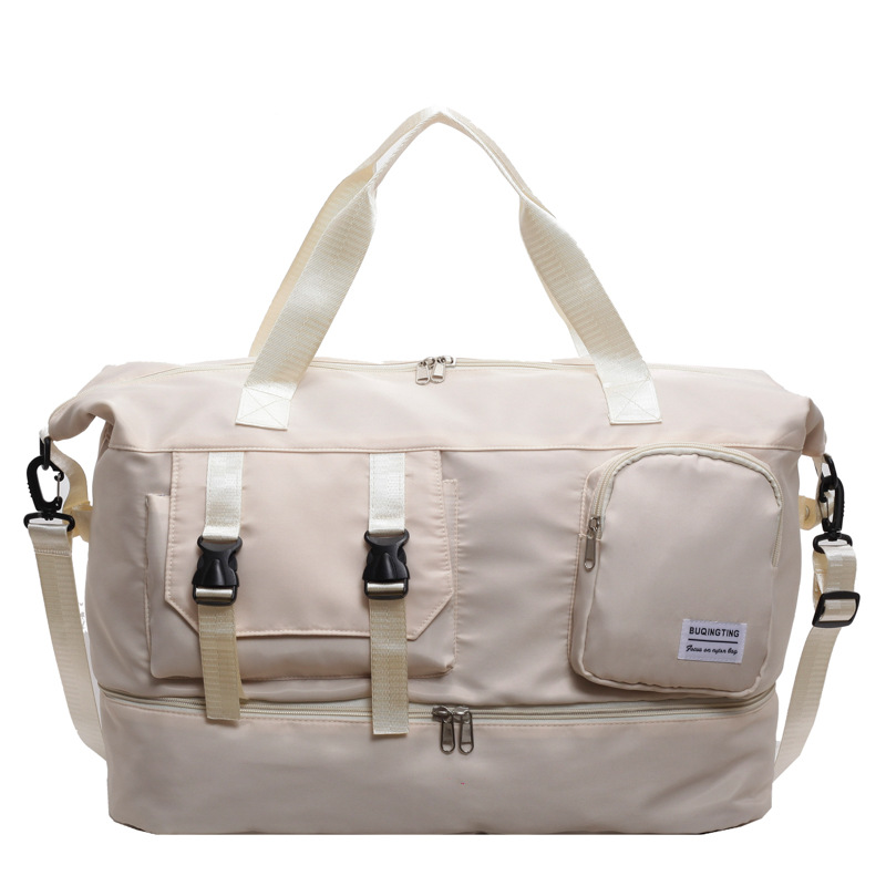 Single-shoulder women's canvas bag, light and casual for commuting, underarm women's bag, versatile, simple and elegant luggage bag, large travel bag Item Picture