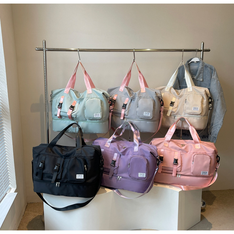 Single-shoulder women's canvas bag, light and casual for commuting, underarm women's bag, versatile, simple and elegant luggage bag, large travel bag detail image 2