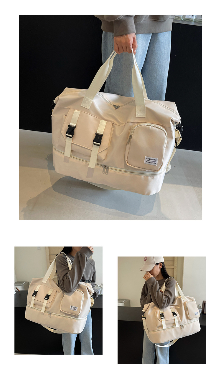 Single-shoulder women's canvas bag, light and casual for commuting, underarm women's bag, versatile, simple and elegant luggage bag, large travel bag detail image 4