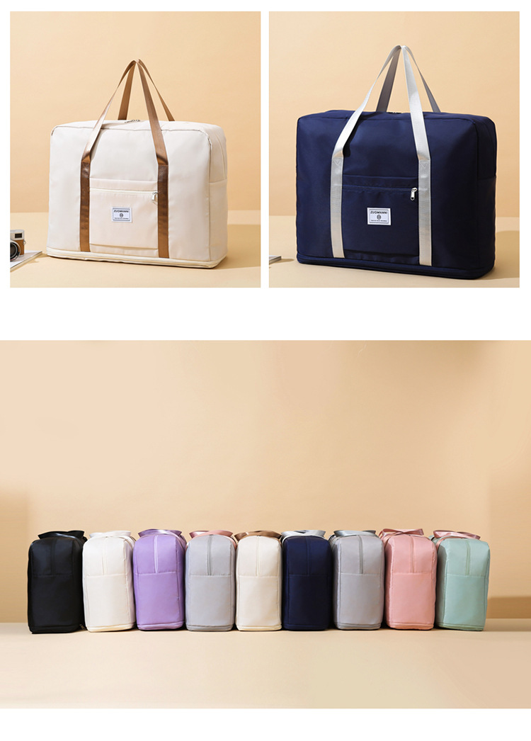 High-appeartion-level folding single-shoulder travel bag, large-capacity women's storage bag, travel handbag, student luggage, fitness bag detail image 19