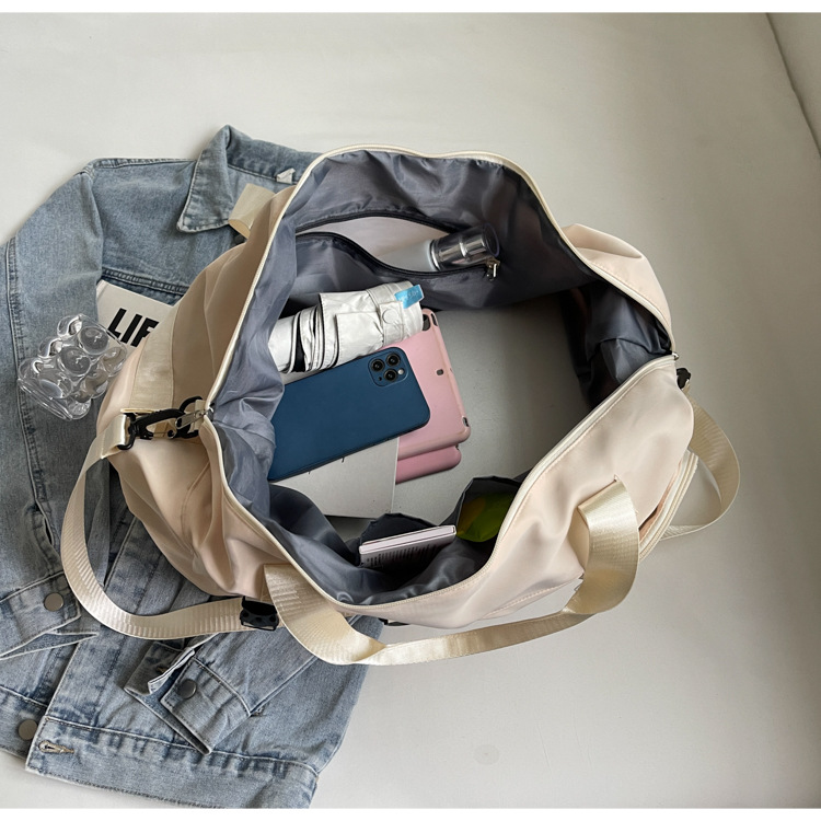 Single-shoulder women's canvas bag, light and casual for commuting, underarm women's bag, versatile, simple and elegant luggage bag, large travel bag detail image 8