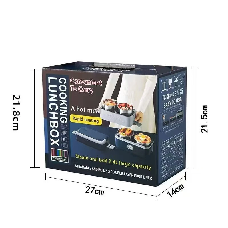 Multi-functional heating electric heating lunch box, hot rice and heat preservation, office workers cooking rice and food, electric heating self-heating steaming and boiling wonder, charging heat preservation lunch box, self-heating lunch box, stainless steel tableware, hardware charging heating heat preservation lunch box detail image 2