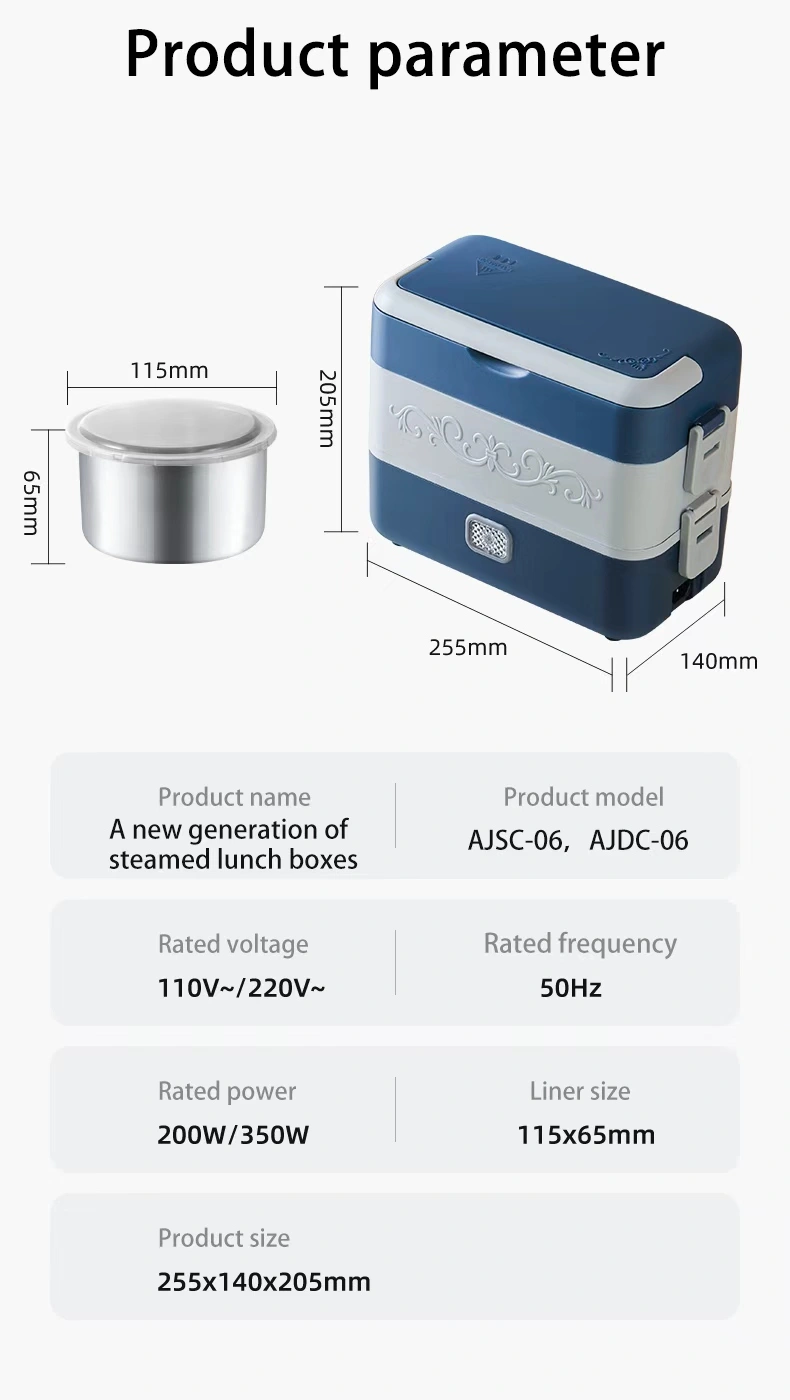 Multi-functional heating electric heating lunch box, hot rice and heat preservation, office workers cooking rice and food, electric heating self-heating steaming and boiling wonder, charging heat preservation lunch box, self-heating lunch box, stainless steel tableware, hardware charging heating heat preservation lunch box detail image 8
