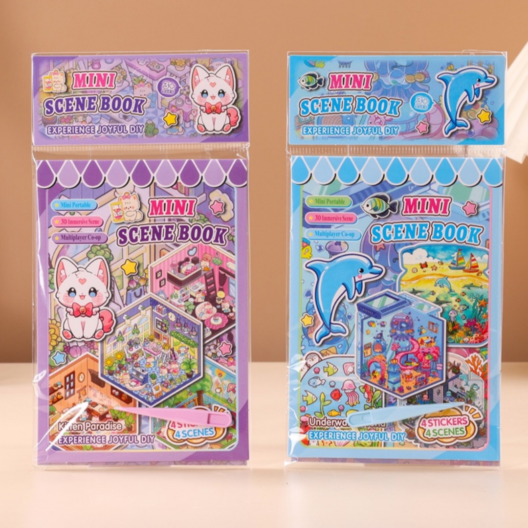 mini Scene Miniature Landscape Book, Mini Miniature creative 3D Scene stickers, stress-relieving and fun scene book details Picture