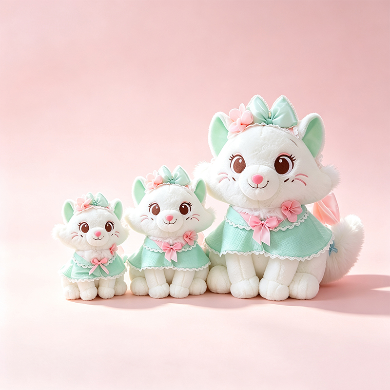 Flower Mary Cat plush toy, cute cartoon children's gift, claw machine, wholesale for foreign trade, wedding companion for girls