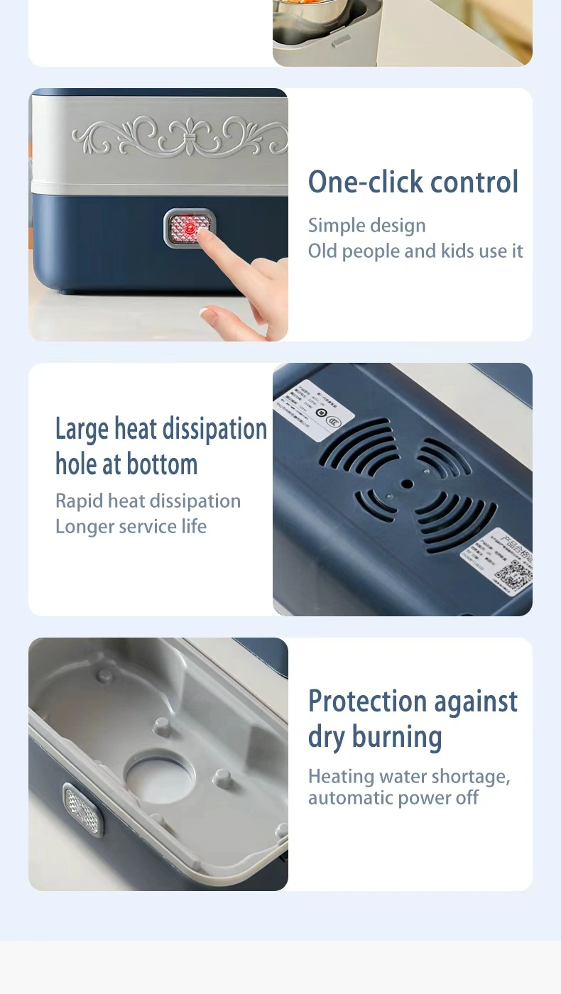 Multi-functional heating electric heating lunch box, hot rice and heat preservation, office workers cooking rice and food, electric heating self-heating steaming and boiling wonder, charging heat preservation lunch box, self-heating lunch box, stainless steel tableware, hardware charging heating heat preservation lunch box detail image 9