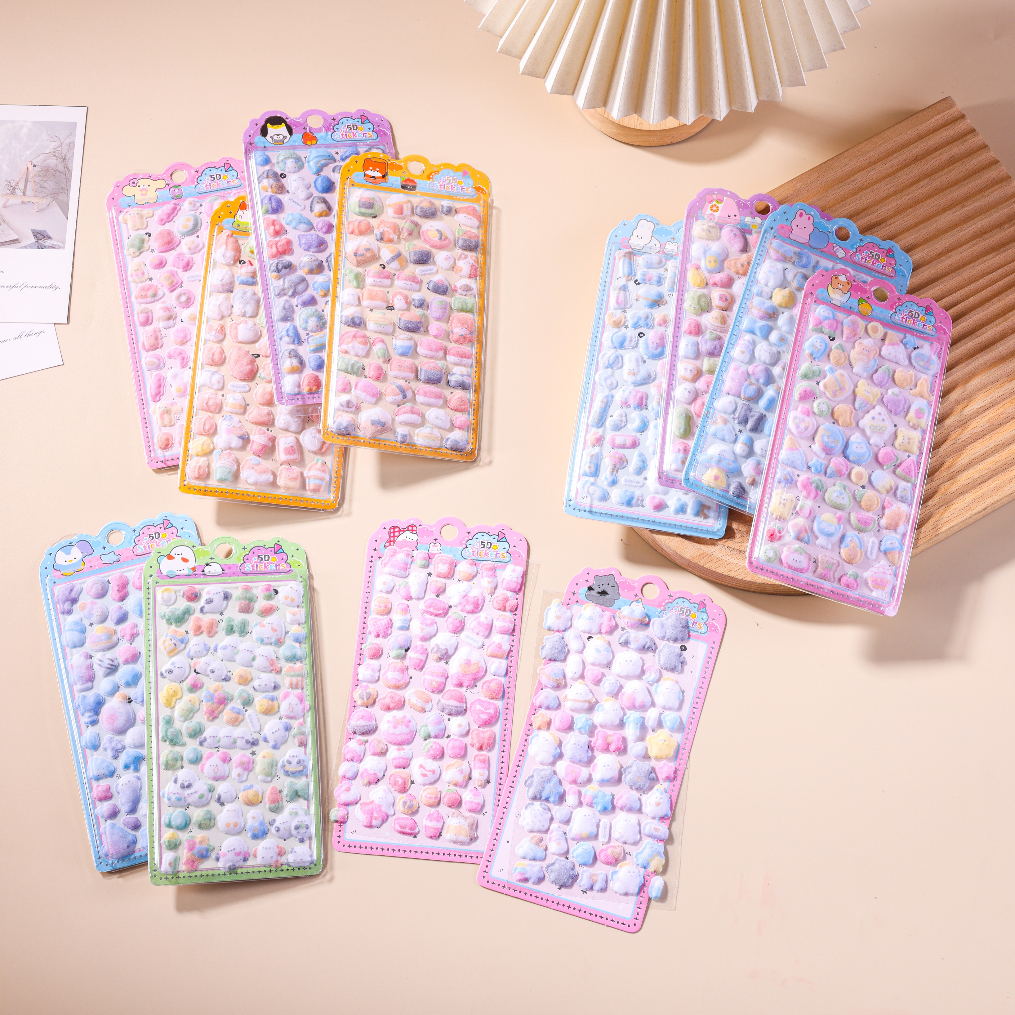 Plush embossed cartoon 3D stickers, cute diy mobile phone decorative stickers, handbooks, plush 3D decorative stickers Specification image