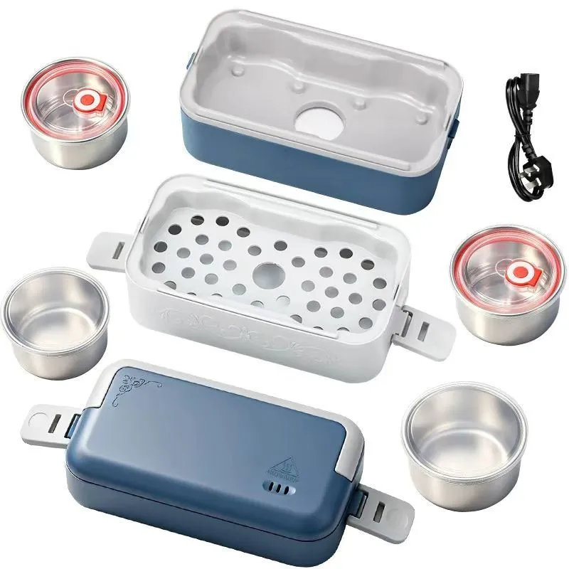 Multi-functional heating electric heating lunch box, hot rice and heat preservation, office workers cooking rice and food, electric heating self-heating steaming and boiling wonder, charging heat preservation lunch box, self-heating lunch box, stainless steel tableware, hardware charging heating heat preservation lunch box detail image 3