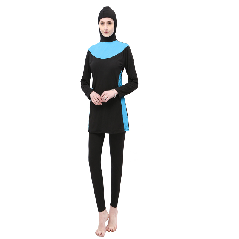 ملابس سباحة شديدة التعرض للبيع بالجملة بالجملة من مصنعي ملابس السباحة المسلمة في الشرق الأوسط ذات الأكمام الطويلة، ذات قطعتين محافظتين Application Scenario