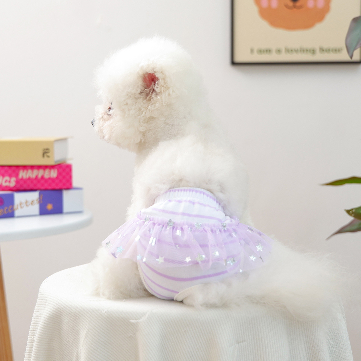 Pet dog physiological pants, cute skirt hem lace pants, sanitary pants, small dog and puppy physiological pants, pet supplies, checkered menstrual pants. Multiple styles and sizes available for wholesale. For cross-border orders, please contact customer service Item Picture