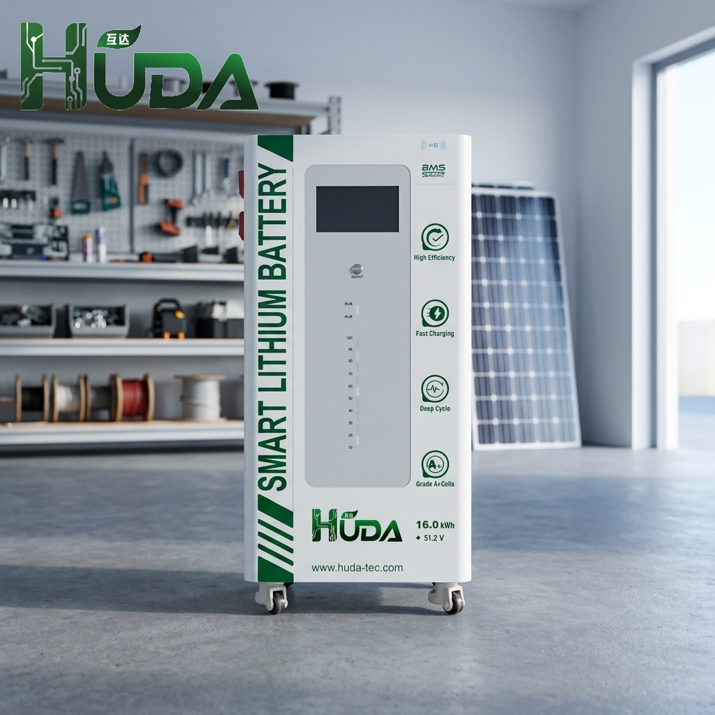 HUDA 16KWh HDL314S16-16K wall-mounted photovoltaic energy storage lithium battery LiFePO4 whole-house emergency backup power Bluetooth smart details Picture