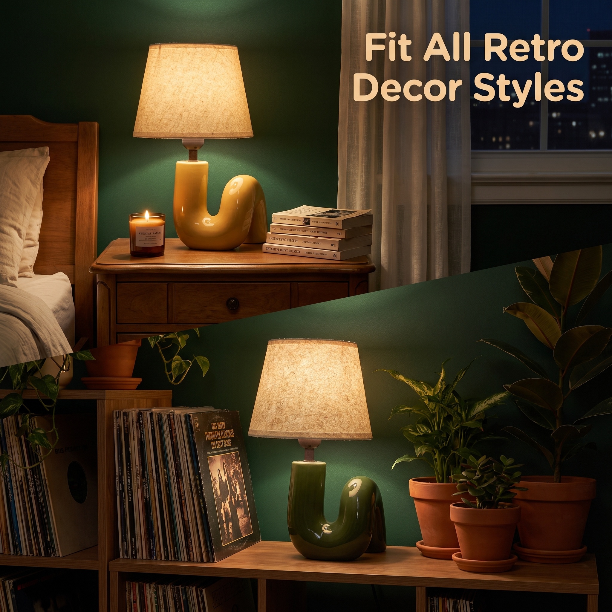 The 2026JL new ceramic yellow and green curved table lamp is available for order starting from 24 pieces per piece Specification image