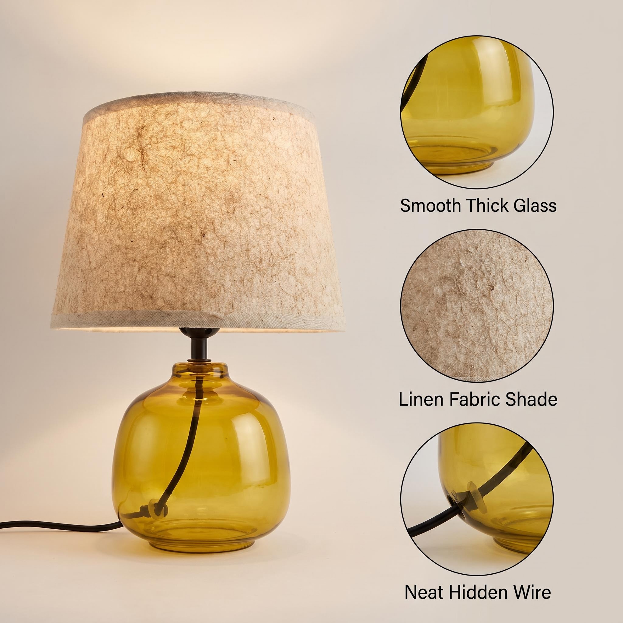 Starting from 32 pieces of each piece of the 2026 Jilian new three-color glass cloth cover table lamp Item Picture
