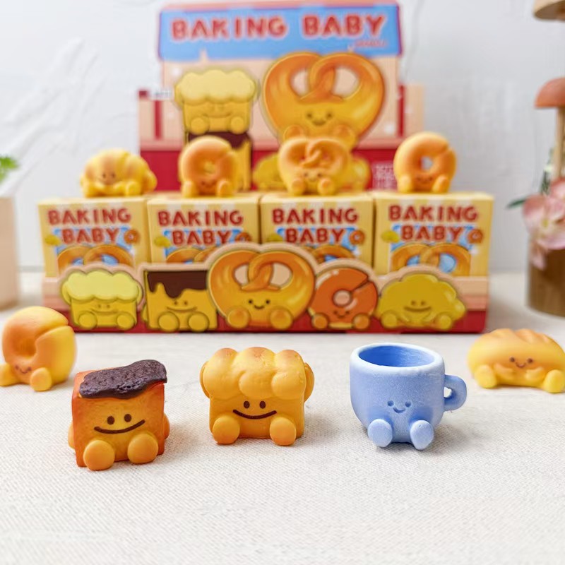 Baked bread shop plush toys, creative and trendy blind boxes, table decoration figurines and small ornaments Specification image