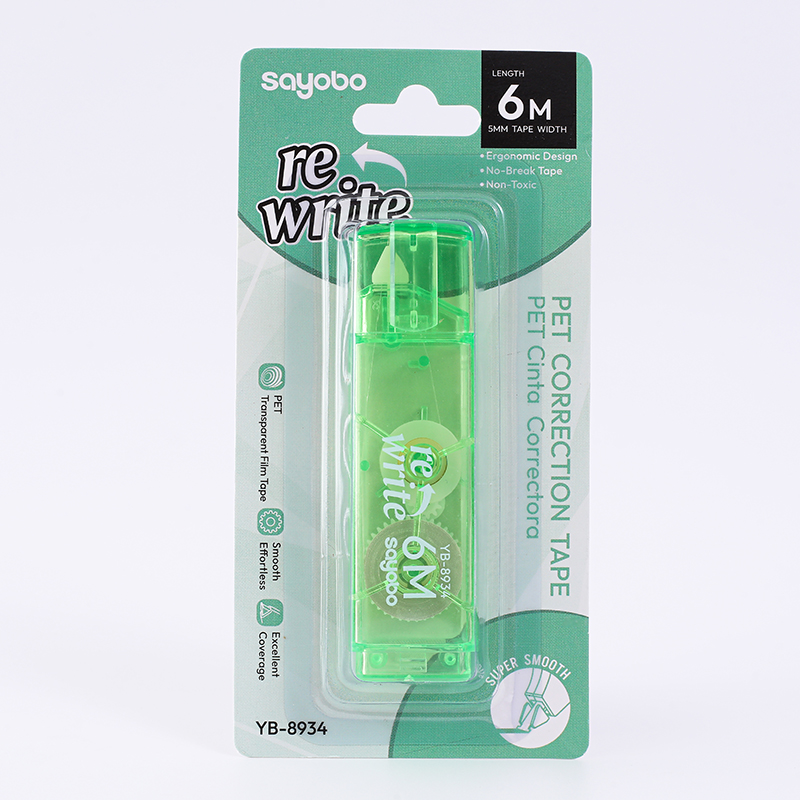 The YB-8934 English version features a 6-meter full-length correction tape with a pen clip design for easy portability details Picture