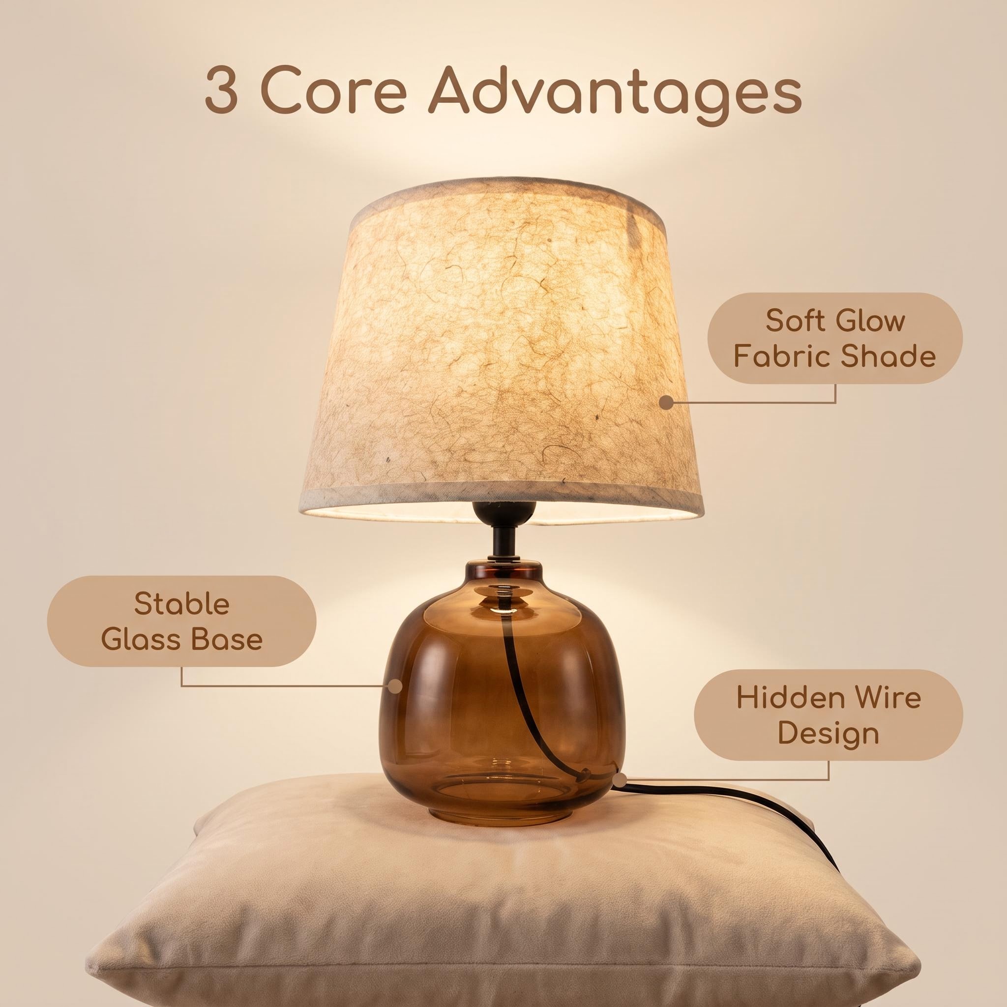 Starting from 32 pieces of each piece of the 2026 Jilian new three-color glass cloth cover table lamp Application Scenario