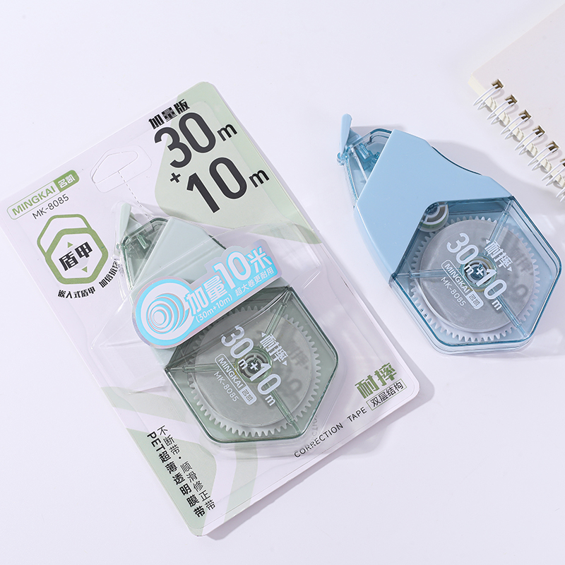 MK-8085 Double-layer shock-resistant reinforced shield armor, 40-meter full length correction tape, PET ultra-thin transparent film Correction Tape Specification image