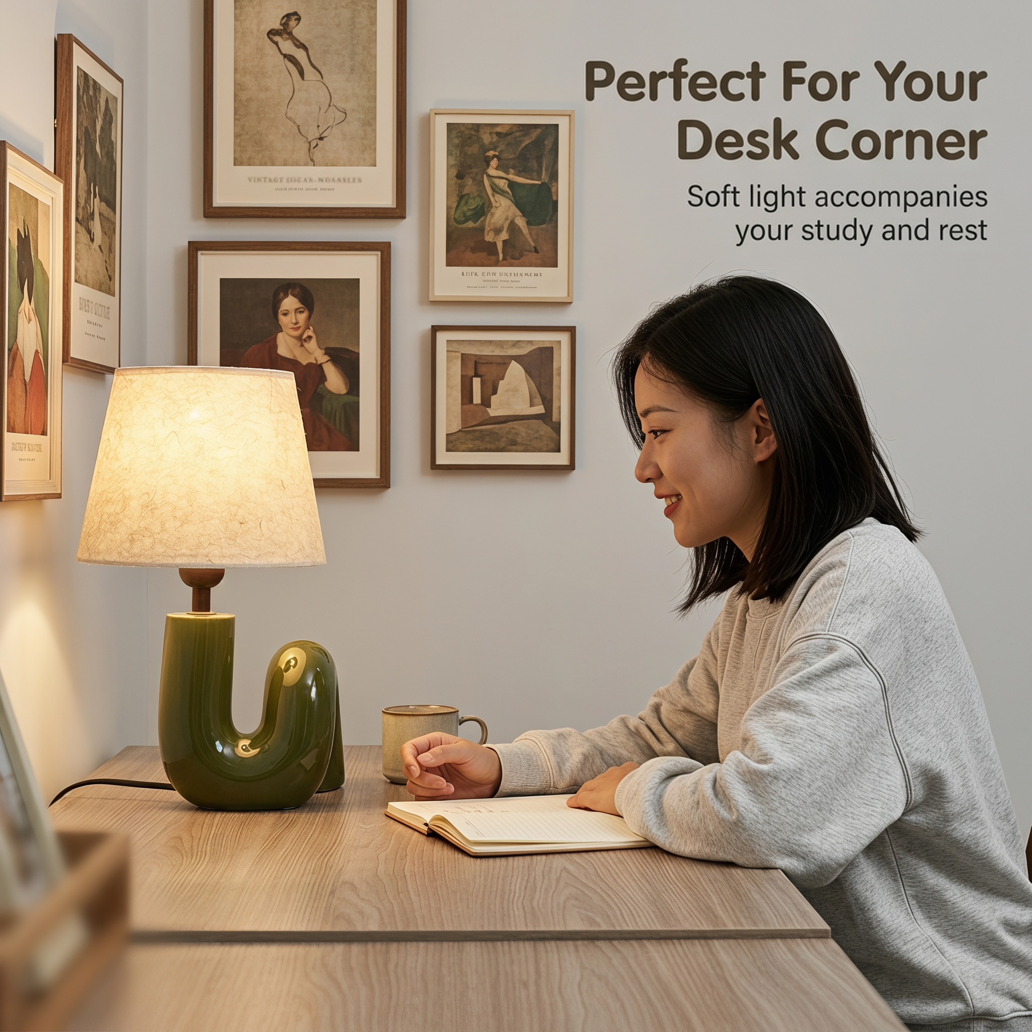 The 2026JL new ceramic yellow and green curved table lamp is available for order starting from 24 pieces per piece details Picture