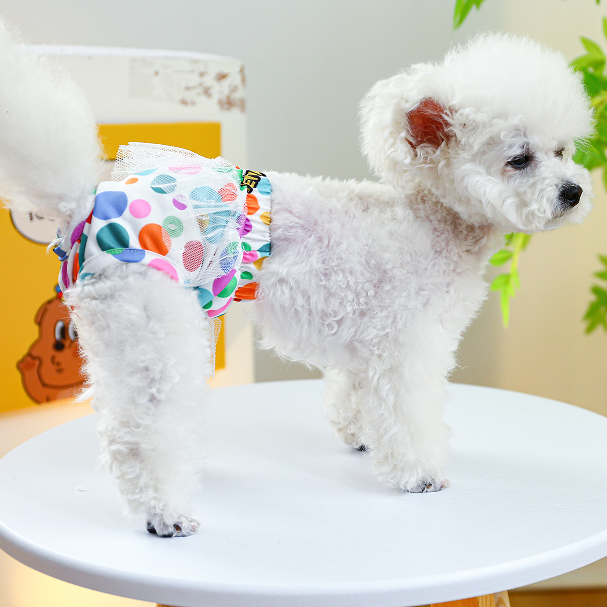 Pet dog physiological pants, cute skirt hem lace pants, sanitary pants, small dog and puppy physiological pants, pet supplies, checkered menstrual pants. Multiple styles and sizes available for wholesale. For cross-border orders, please contact customer service details Picture