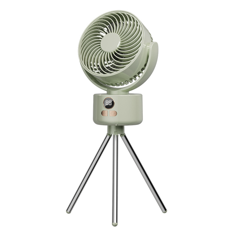 New camping fan, outdoor desktop circulation with high wind force, home usb digital display dual-purpose tripod fan Specification image
