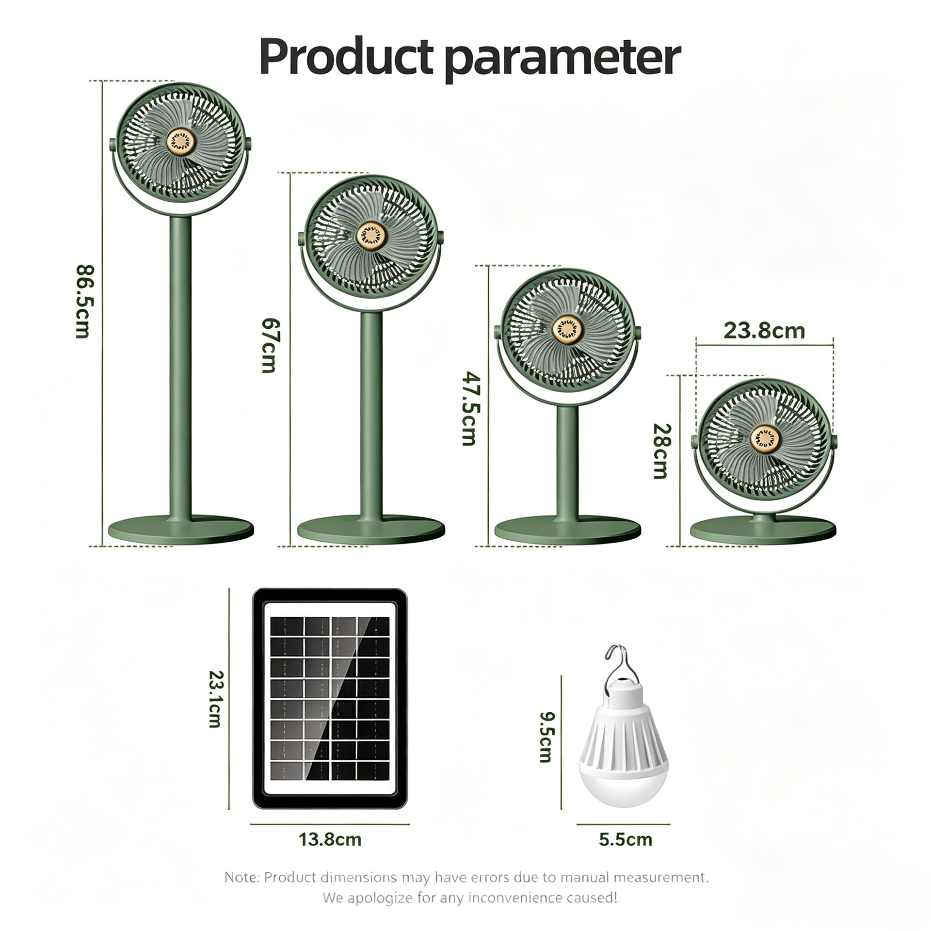 Outdoor multi-functional retractable desktop camping USB charging long-lasting high-wind-speed solar floor fan Item Picture