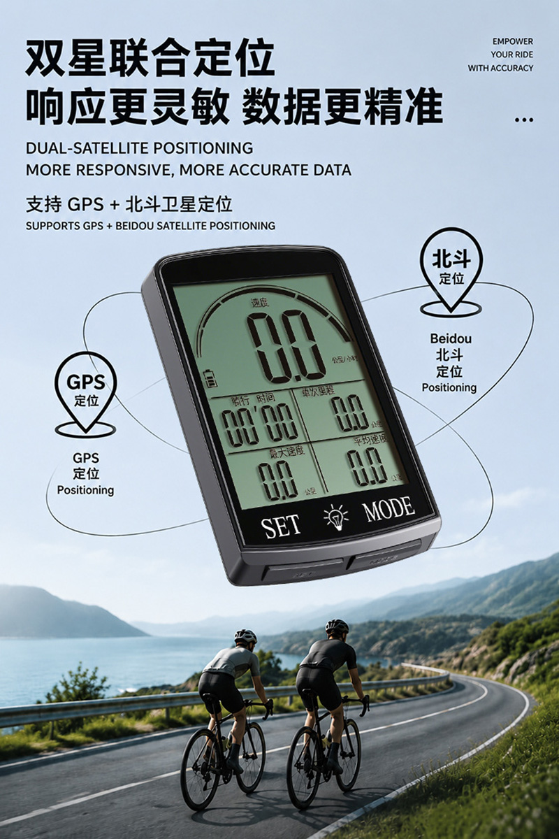 250818 USB charging bicycle GPS odometer Wireless Odometer Large Screen wireless backlight waterproof Mountain bike odometer Odometer Speed meter pic 4