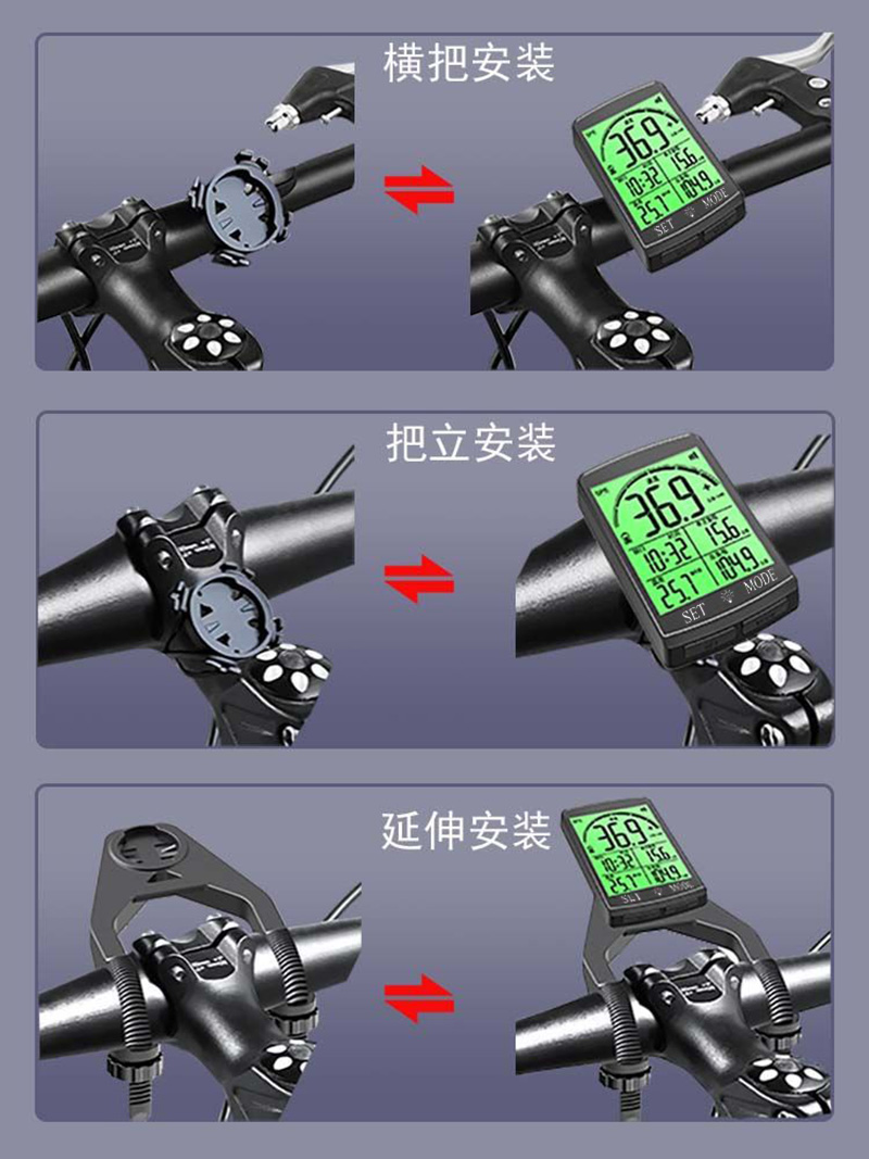 250818 USB charging bicycle GPS odometer Wireless Odometer Large Screen wireless backlight waterproof Mountain bike odometer Odometer Speed meter pic 9