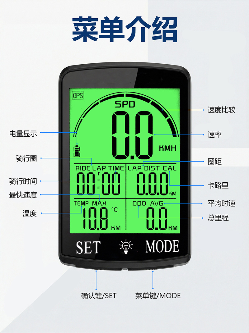 250818 USB charging bicycle GPS odometer Wireless Odometer Large Screen wireless backlight waterproof Mountain bike odometer Odometer Speed meter pic 11