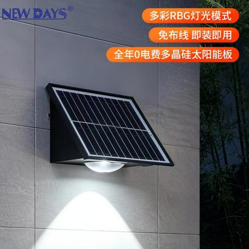 NEWDAYS brand cross border new led all in one power power lens wall light al aire libre impermeable ahorro de energía iluminación destacada decoración patio luz details Picture