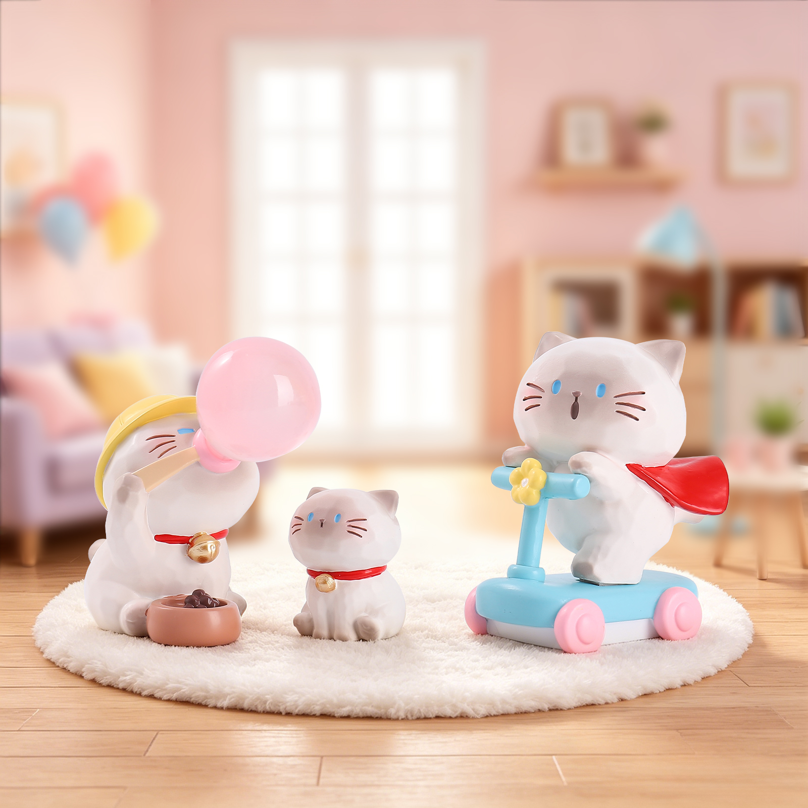 Siamese Cat's Little Beauty Blind Box Cartoon Cat resin Handicraft Home desktop Display Application Scenario