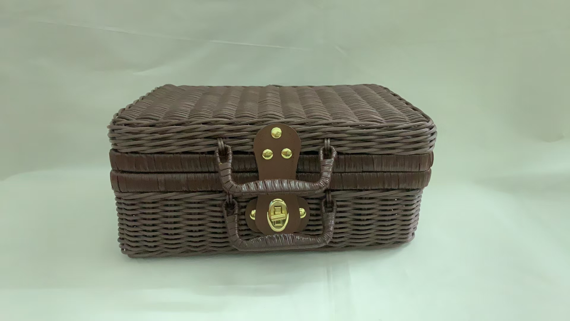 Color gris fina imitación ratán tejido caja de almacenamiento conjunto caja de almacenamiento de decoración interior caja de almacenamiento de colocación de libros caja de almacenamiento de cosméticos de Señora Campo campo de camping cesta de picnic pic 7