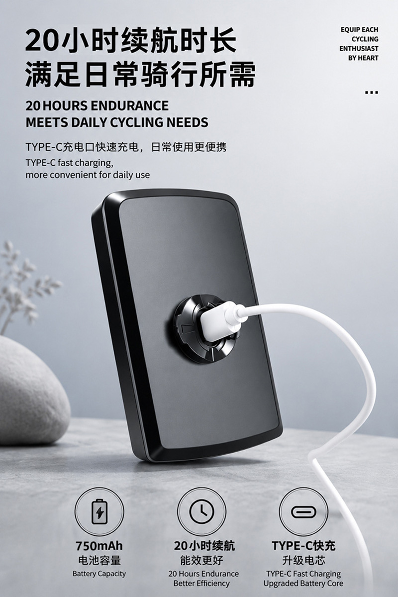 250818 USB charging bicycle GPS odometer Wireless Odometer Large Screen wireless backlight waterproof Mountain bike odometer Odometer Speed meter pic 6