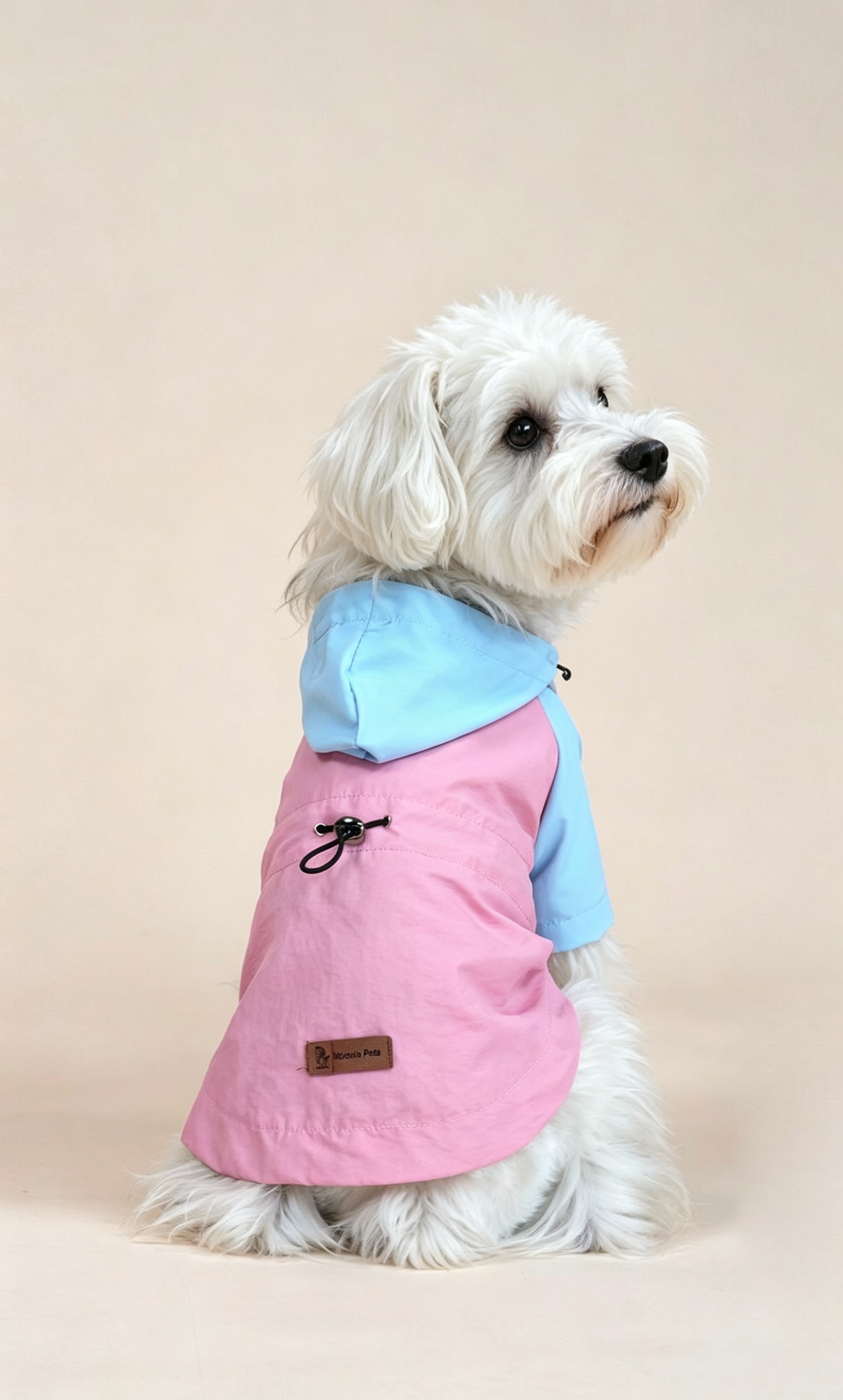Macaron patchwork color mascotas carga ropa impermeable abrigo con capucha primavera/otoño a prueba de lluvia gato gato perro ropa Specification image