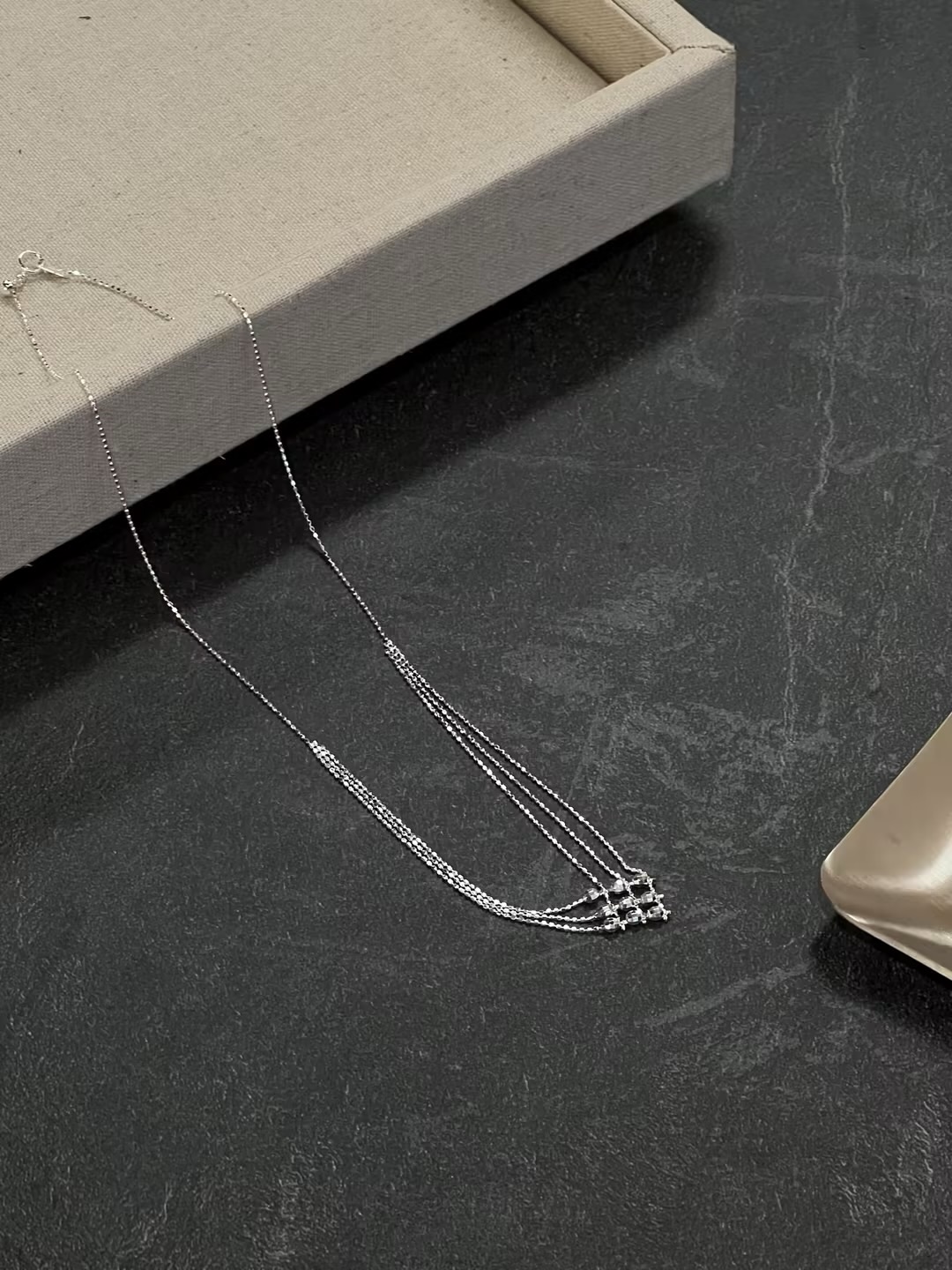 S925 sterling silver lace necklace
