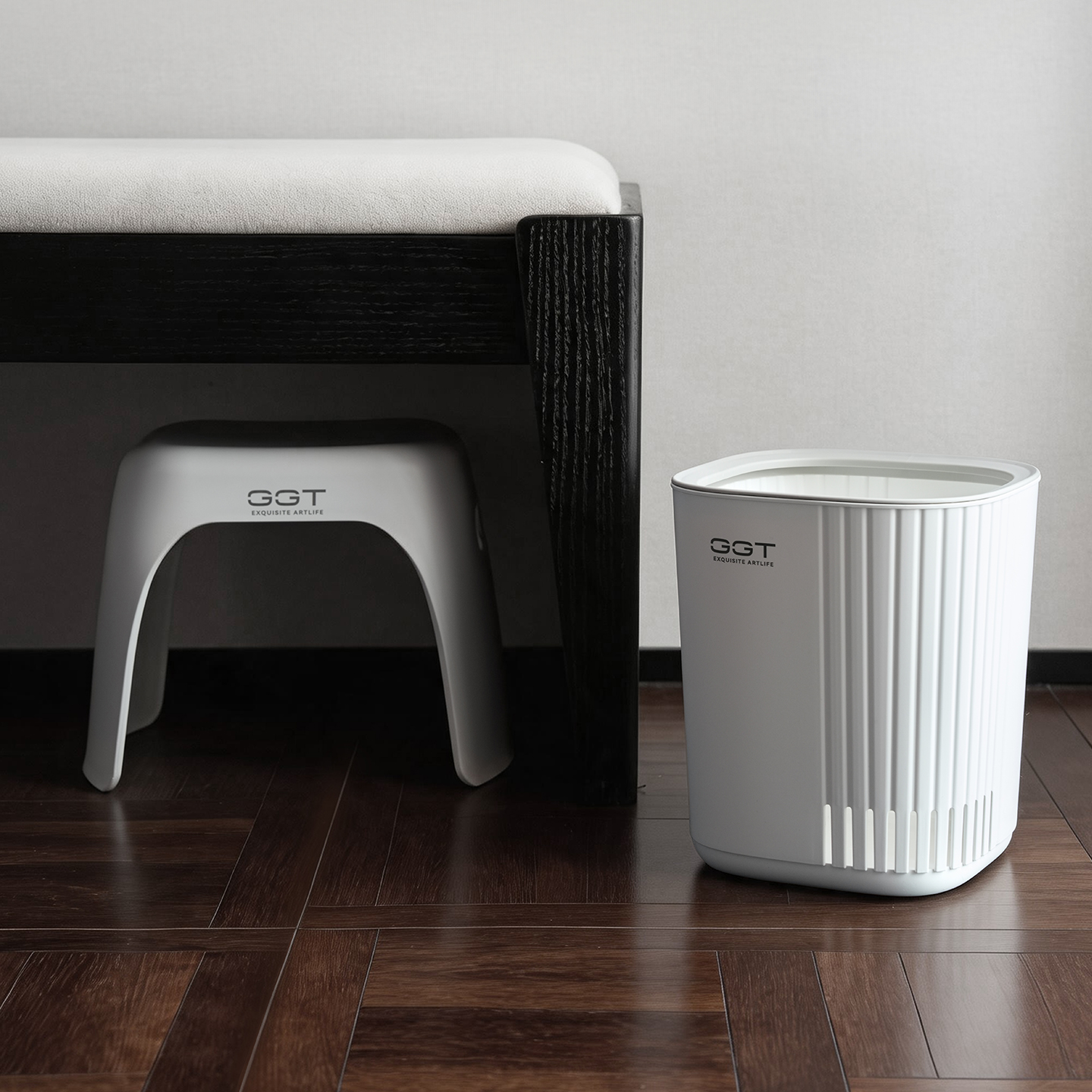 【CL】26Q2#6426 Pressure ring Trash can, white minimalist iron storage cabinet, multi-functional storage cabinet, outdoor feeding table, organizing cabinet, household storage box Application Scenario