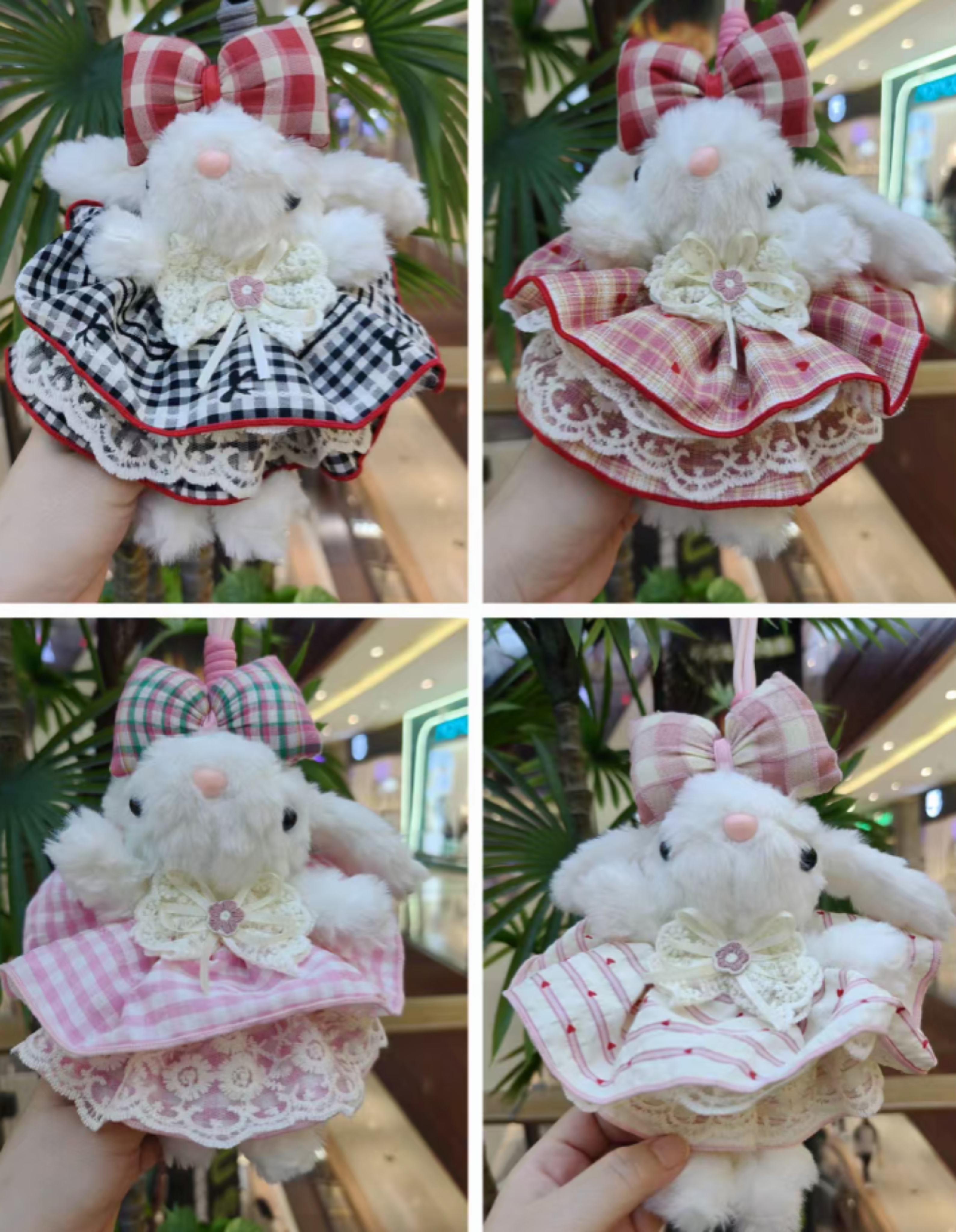 Colgante de orejas conejo peluche llavero simulación peluche forma conejo lindo mochila colgante muñeca Item Picture