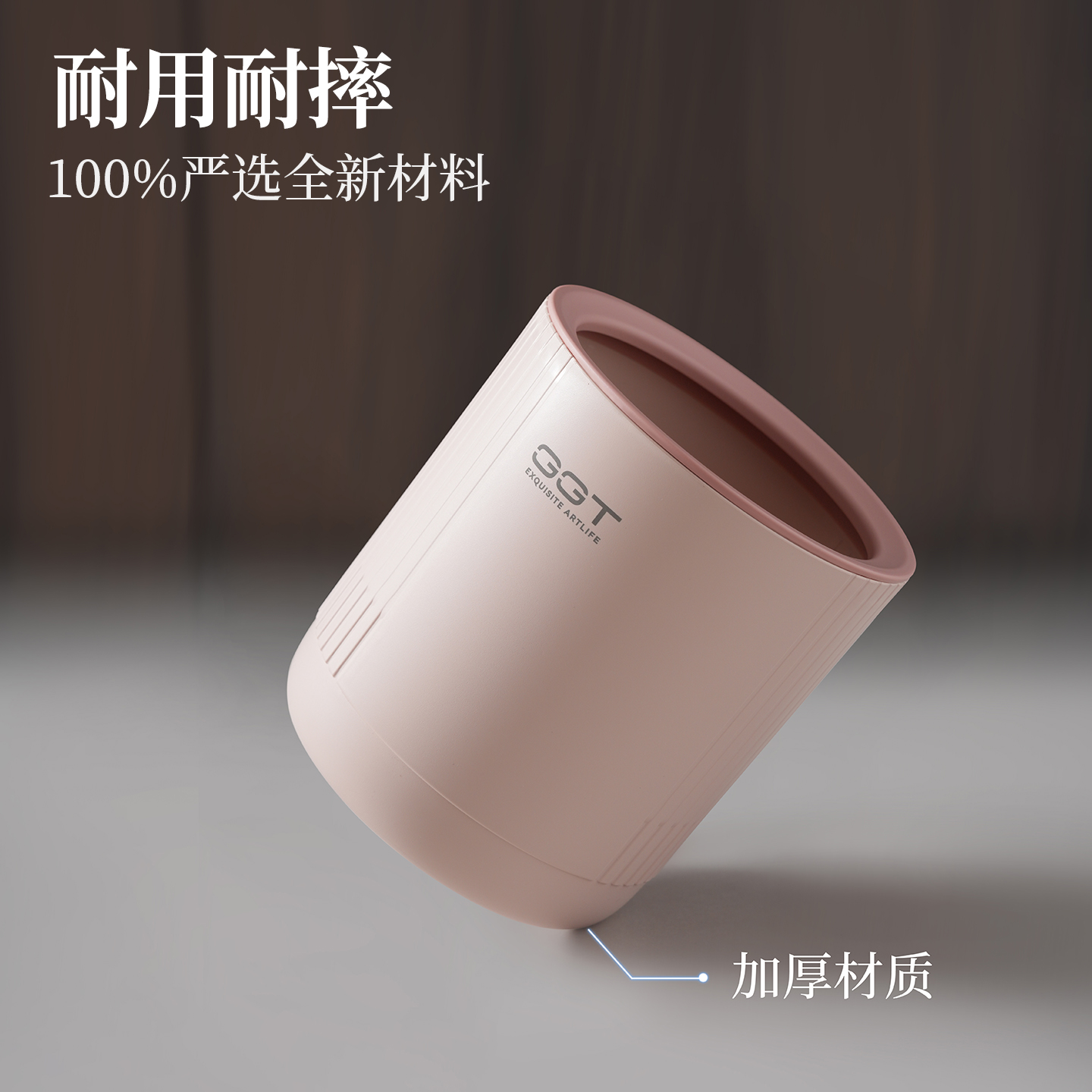 【CL】26Q2#6422 Desktop circular pressure ring sanitary bucket, white with transparent lid, pedal smart trash can, toilet, bathroom, household trash can Application Scenario