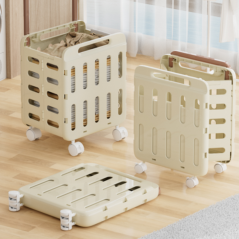 【CL】26Q3#0579 Multi-functional folding hand-pushed and pulled truck, beach luggage cart, grocery cart, small pull cart, outdoor portable storage basket with wheels design Specification image