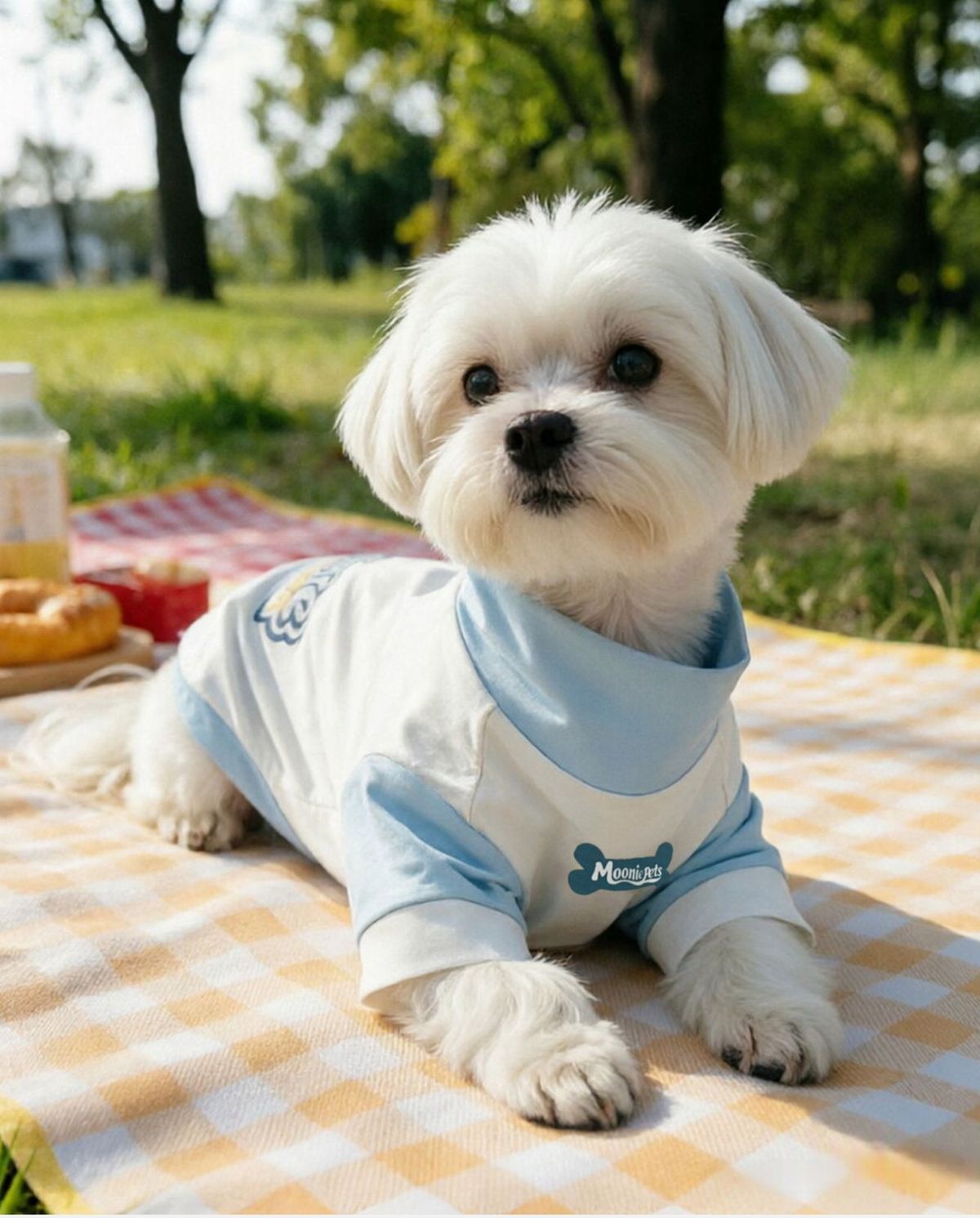 Korean tie crash color perro cuello alto sunwear verano fuera anti-sucio transpirable camiseta pet daily legging Specification image